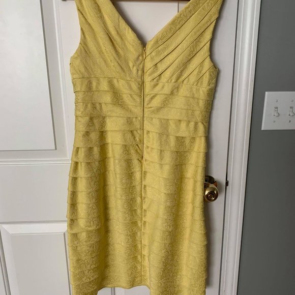 Adrianna Papell Butter Yellow Cocktail Dress Sz 8 - Picture 2 of 7